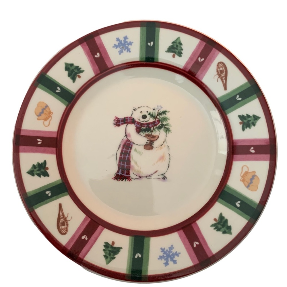 PFALTZGRAFF Snow Bear Salad Plates 8 3/8" White Bear W/Scarf, Holiday/Ch… - Picture 3 of 5